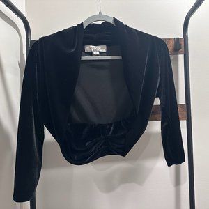 Tahari Black Velvet Bolero